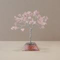 Rose Quartz Gemstone Tree with Orgonite Base - 80 Stones