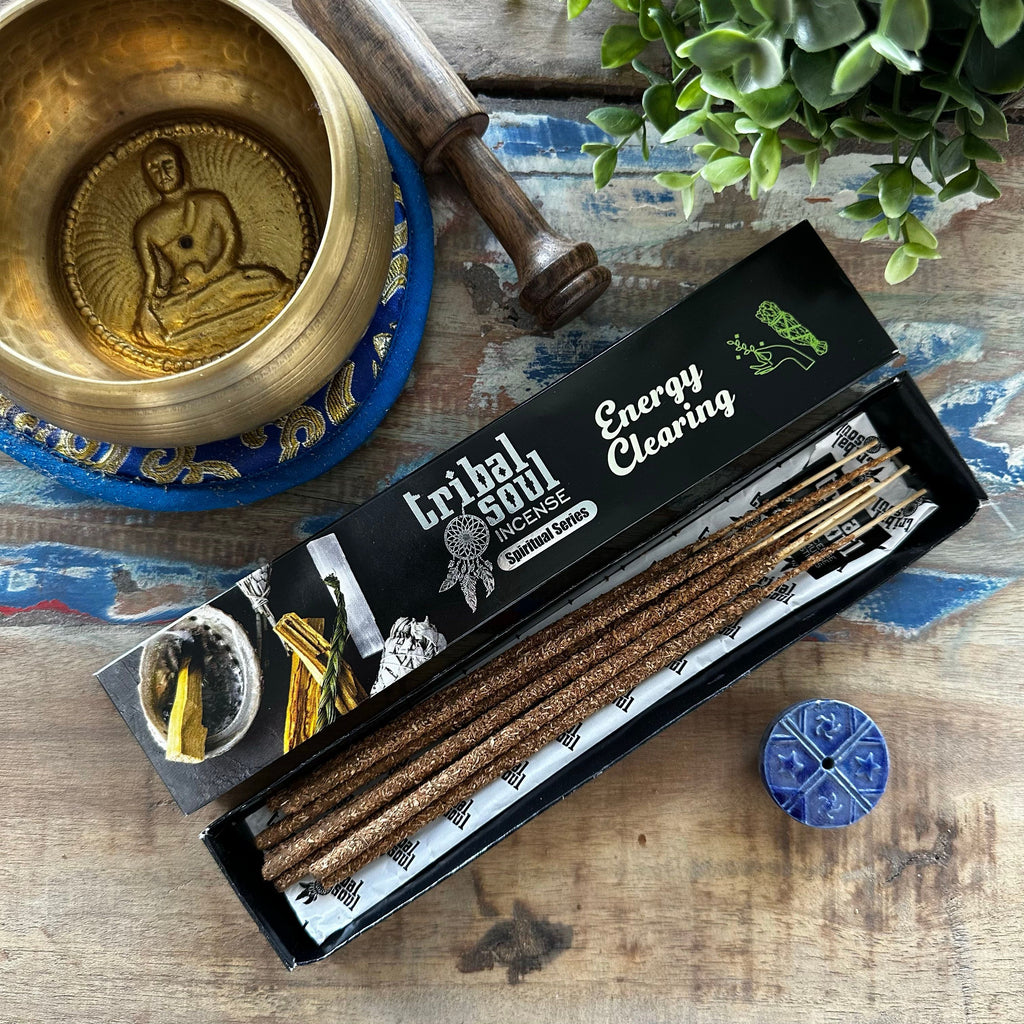 Tribal Soul Energy Clearing Incense Sticks & Ceramic Holder – view 2