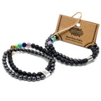 Magnetic Black Stone Chakra Gemstone Bracelet – view 3