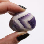 Bag of 12 Chevron Amethyst Tumble Stones - Medium African – view 2