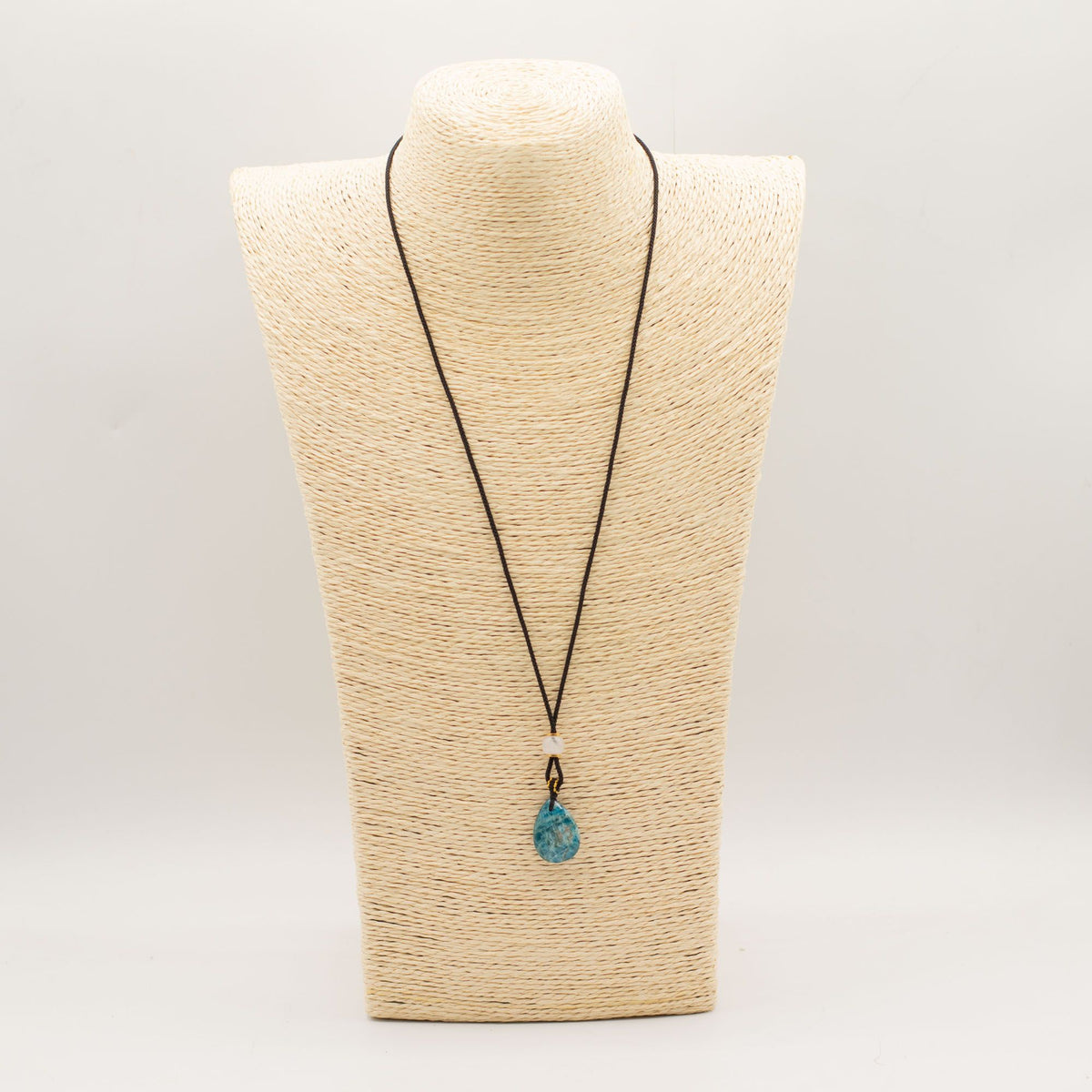Howlite Teardrop Cord Necklace Pendant – view 3