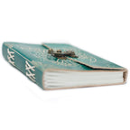 Leather Green Peace Notebook with Lock – 13x18 cm – view 4