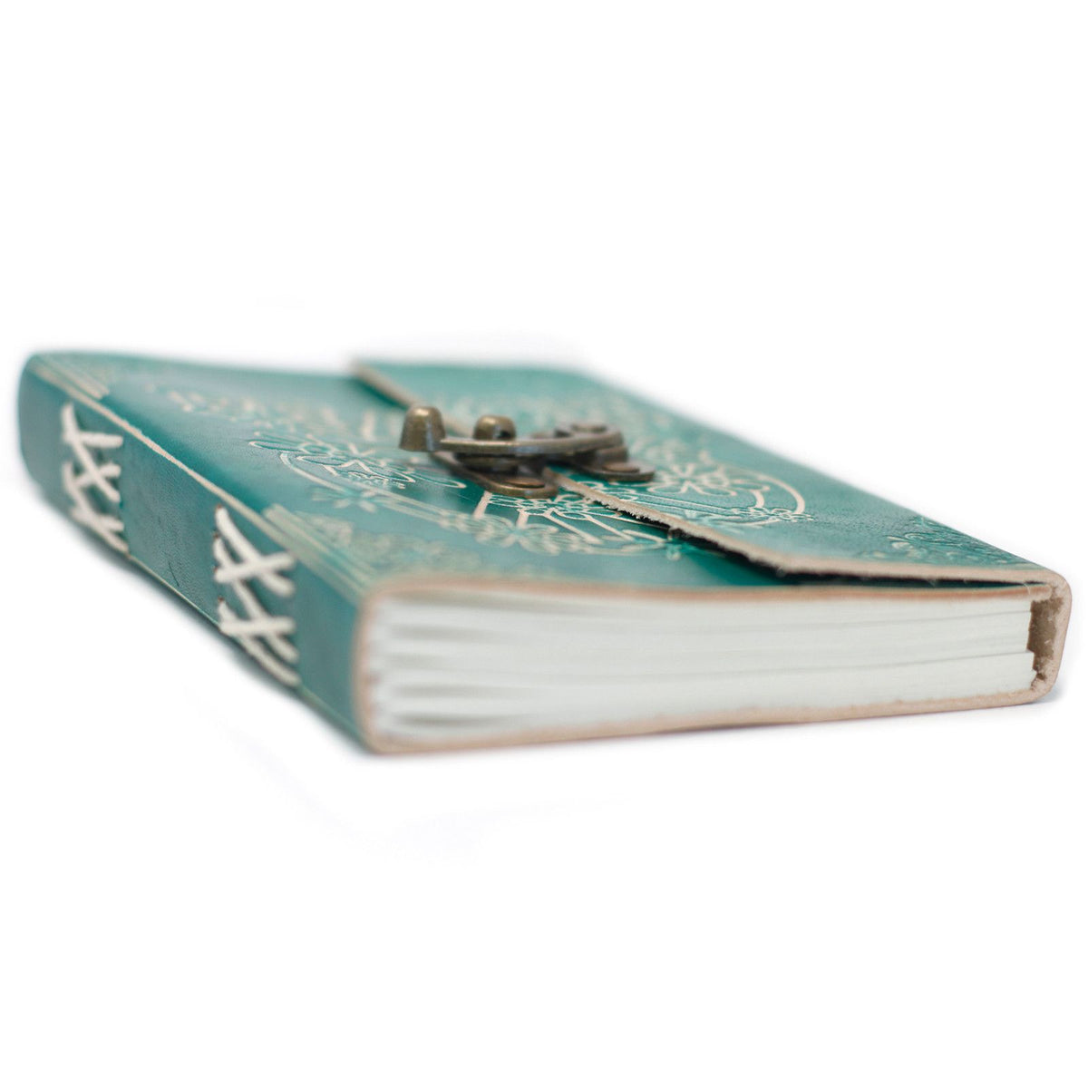 Leather Green Peace Notebook with Lock – 13x18 cm – view 4