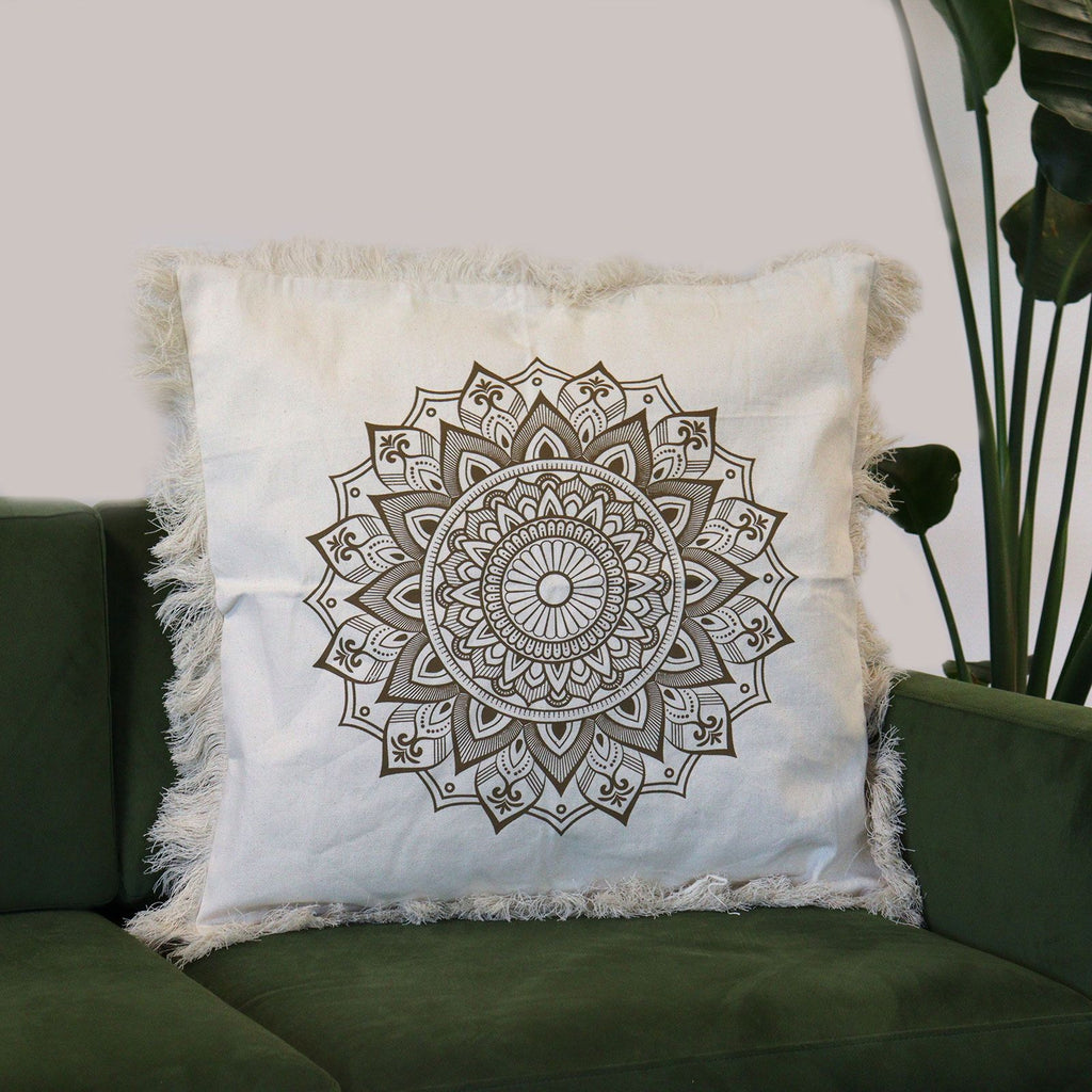 Lotus Mandala Cushion Cover - 60x60cm - Bronze – view 4
