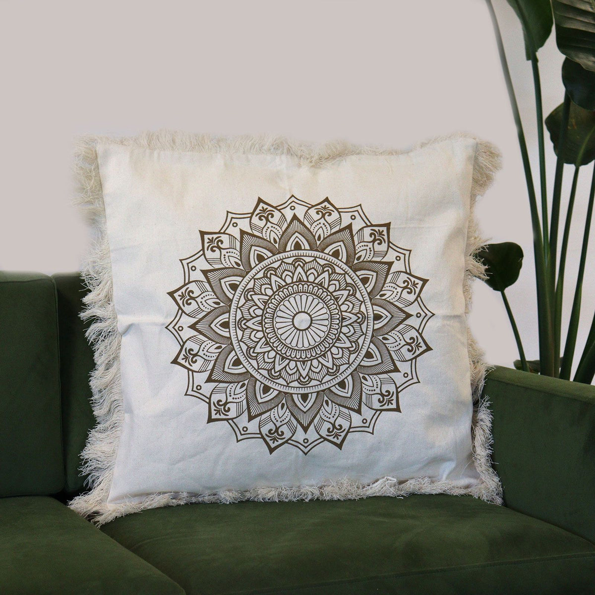 Lotus Mandala Cushion Cover - 60x60cm - Bronze – view 4
