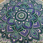 Small Mandala Roundie Cotton Art (130cm) - Teal & Blue – view 3