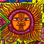 Handbrushed Cotton Wall Hanging - Sun – view 3
