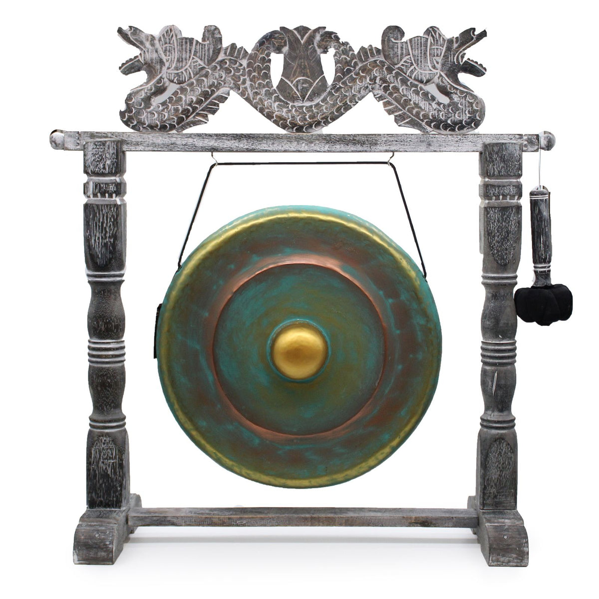 Medium Gong in Greenwash Stand - 50cm – view 3