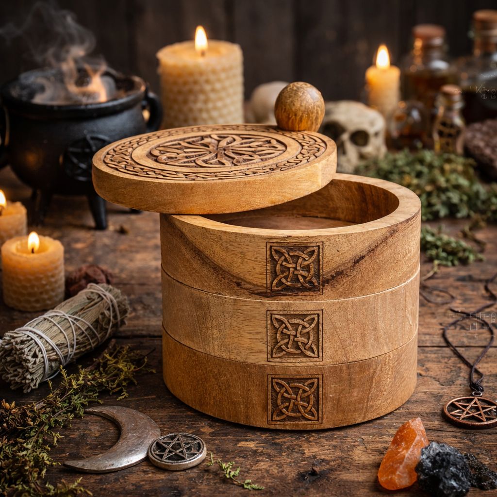 Celtic Carved 3 Tier Revolving Box – view 5