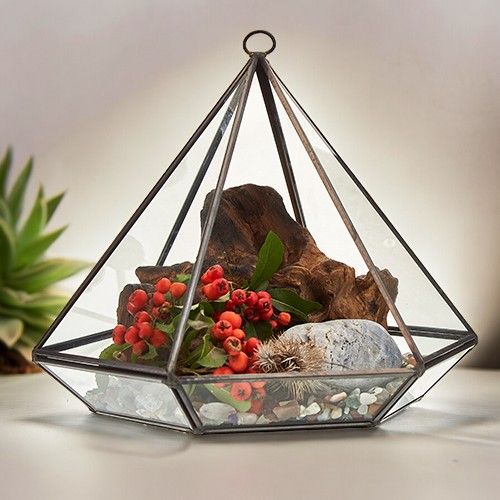 Glass Terrarium, Large Diamond