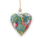 Brass Heart Decoration, Bird and Floral