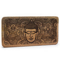 Mango Wood Long Tray 30x15cm, Buddha Face Black Engraved