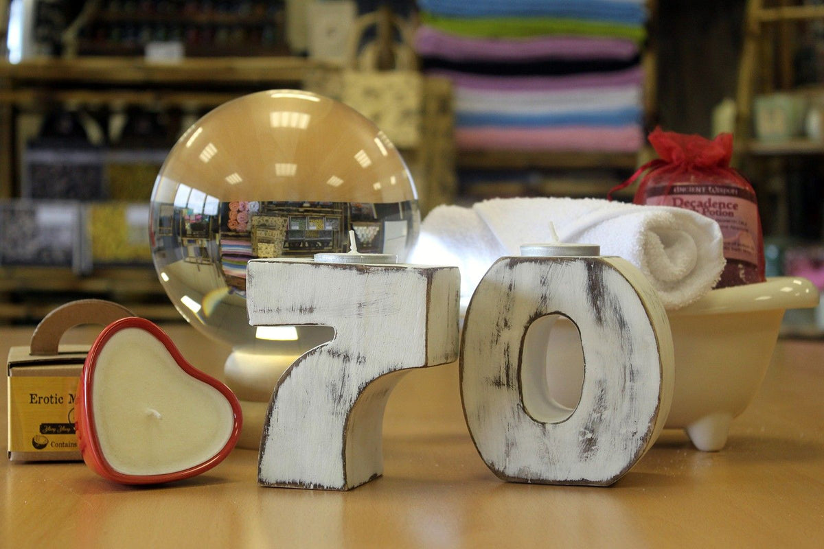 Wooden Number 7 Candle Holder – view 2