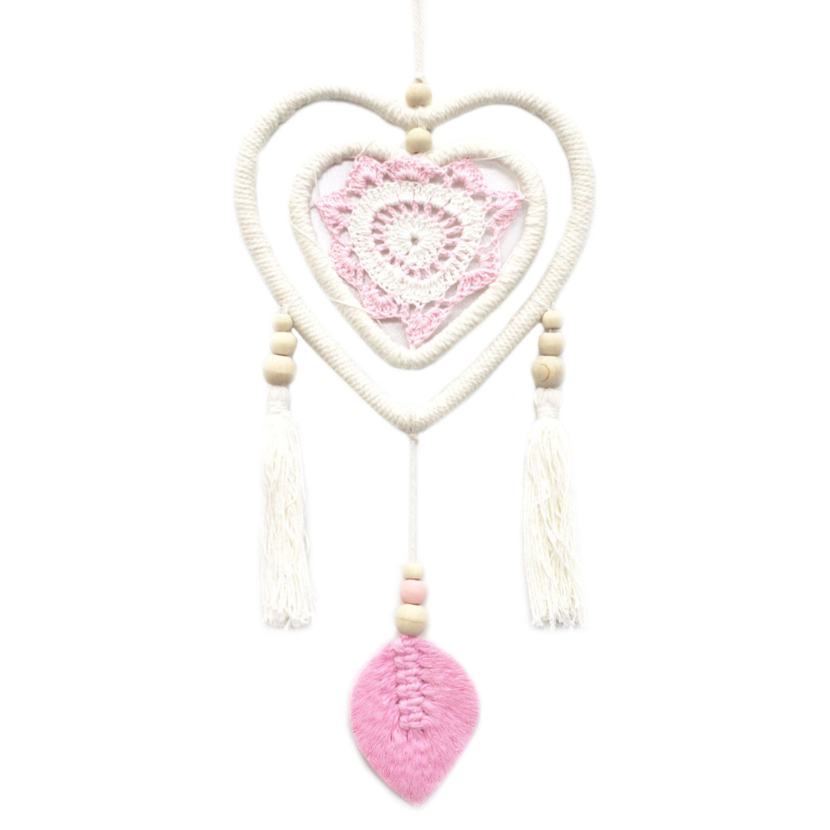 Medium Pink Dream Catcher - Heart in Heart – view 4