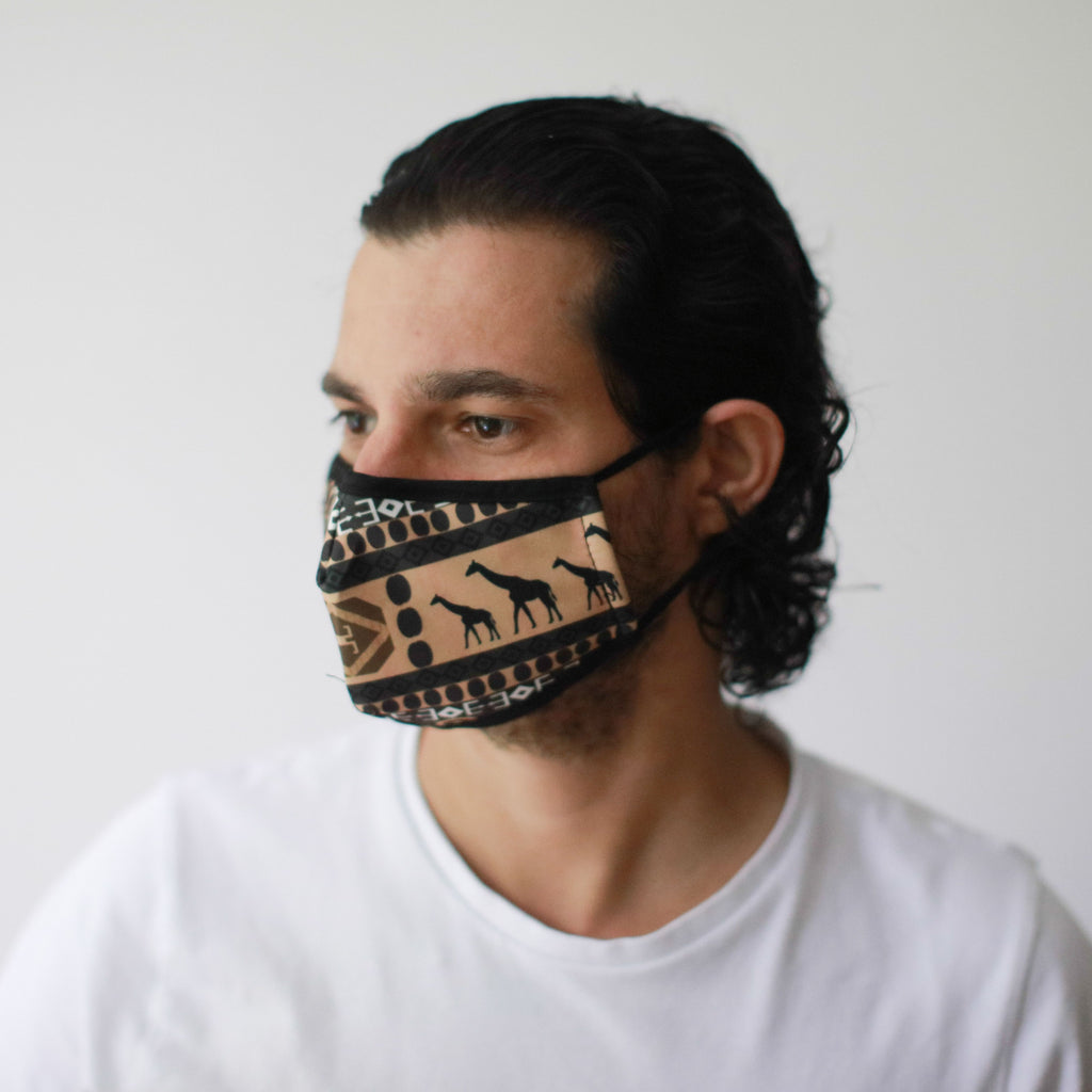 Reusable Fabric Face Covering for Adults, African Tribal Print – view 4