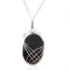 Swirl Wrapped Black Onyx Gemstone Necklace