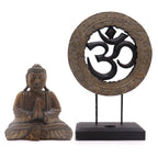 Buddha Feng Shui Set, Om Symbol, Grey and Black