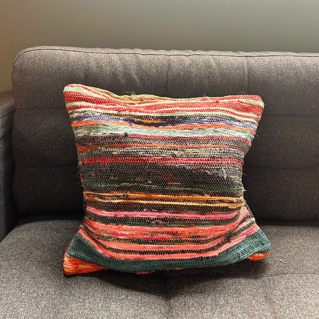 Rag Rug Cushion Cover - Multicoloured - 40x40cm – view 2