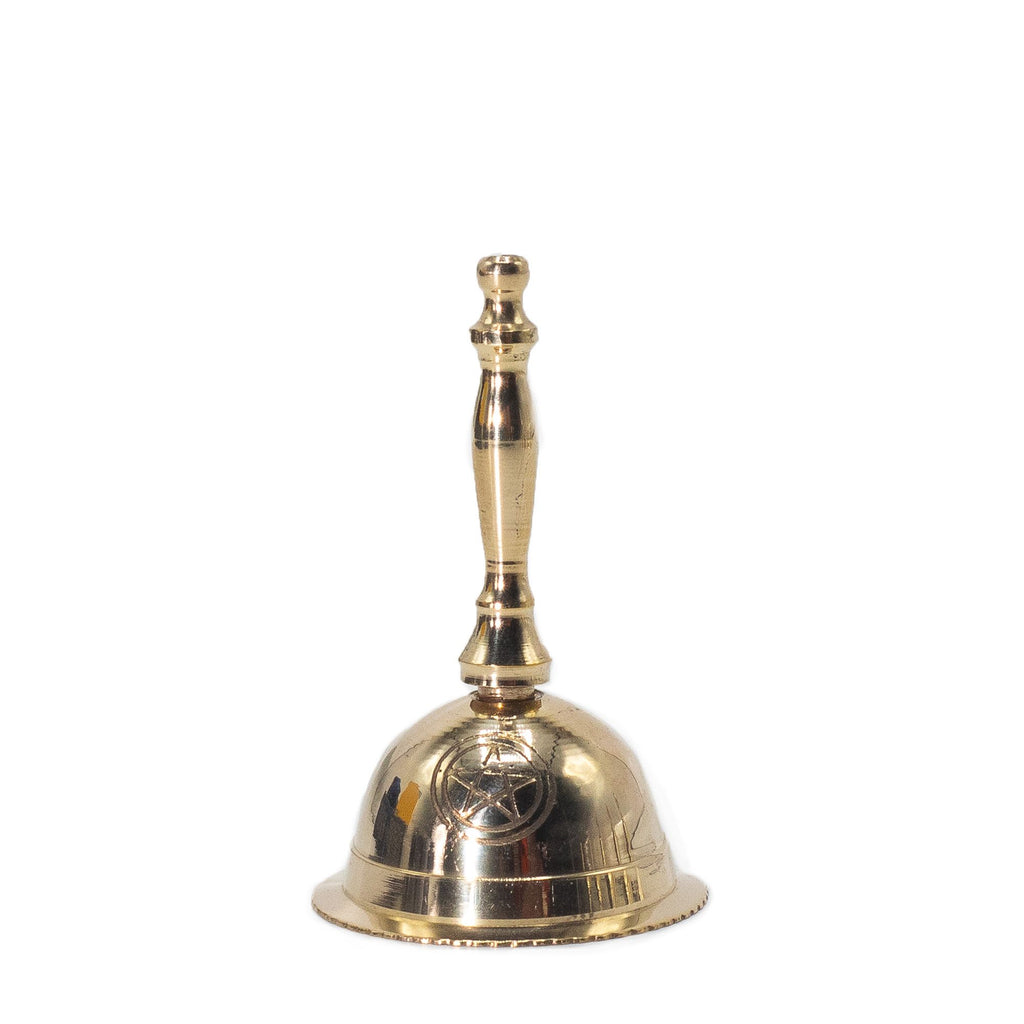 Small Brass Altar Bell with Penta Moon