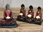 Antique Buddha Three Devotees Candle Holder – view 2