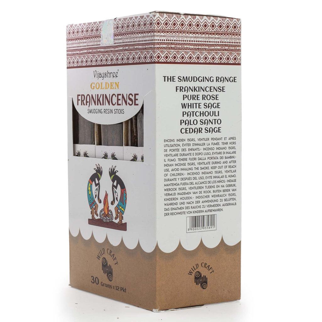 Golden Frankincense Smudging Resin Sticks - 30g Pack of 6
