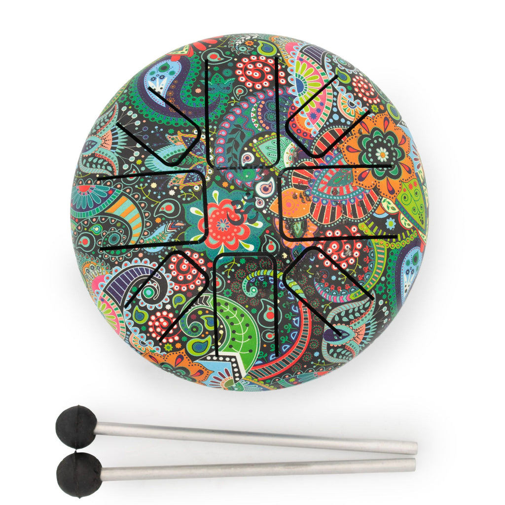 Low Med Happy Drum Mandala Leaf Design - 14x7cm