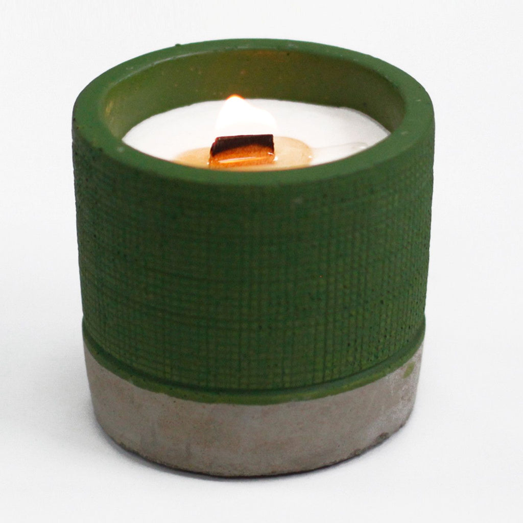 Concrete Wooden Wick Candle - Green - Sea Moss & Herbs – view 4