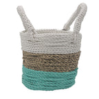 Seagrass Basket Set, 3 Pieces - Green, Natural, White – view 5