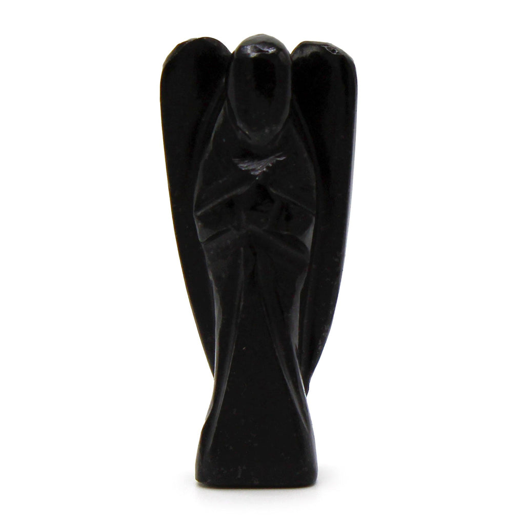 Hand Carved Black Agate Gemstone Angel Figure – view 4