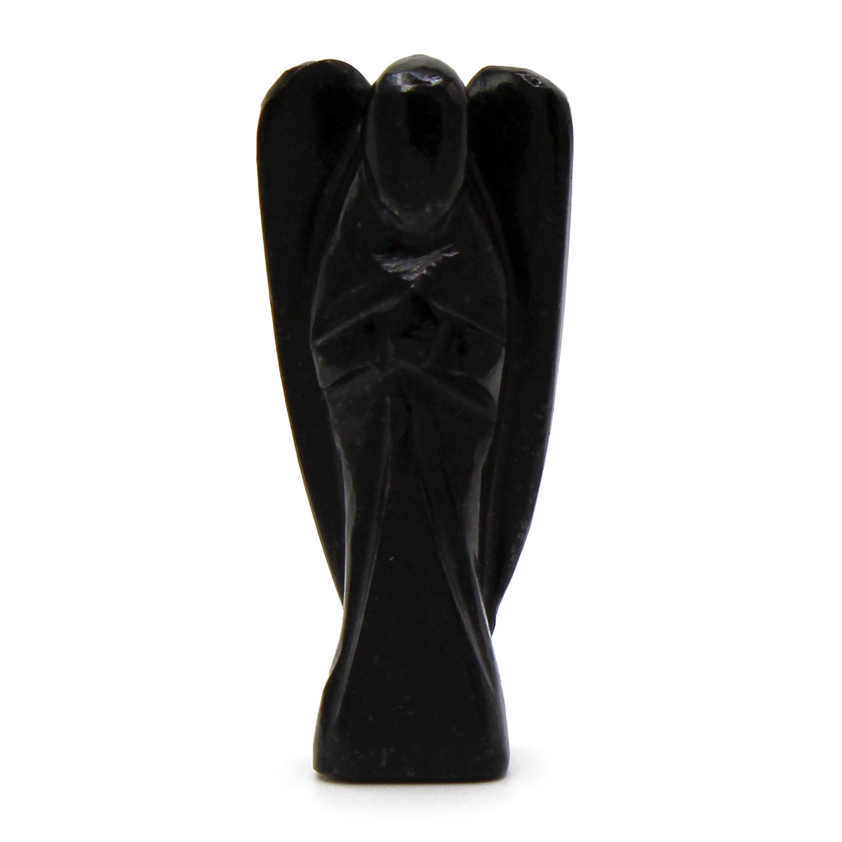 Hand Carved Black Agate Gemstone Angel Figure – view 4