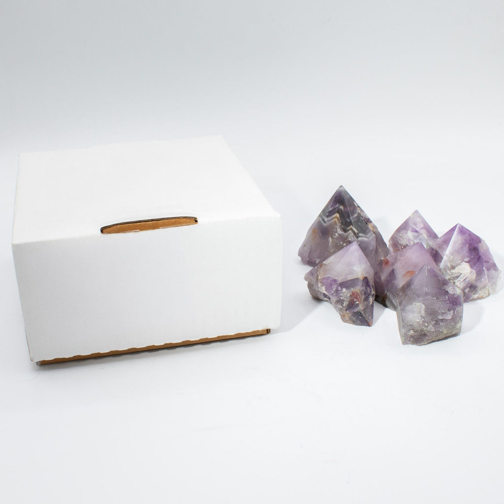 Amethyst A Grade Top Polished Gemstone Point, pack of 5-6 pieces – view 5