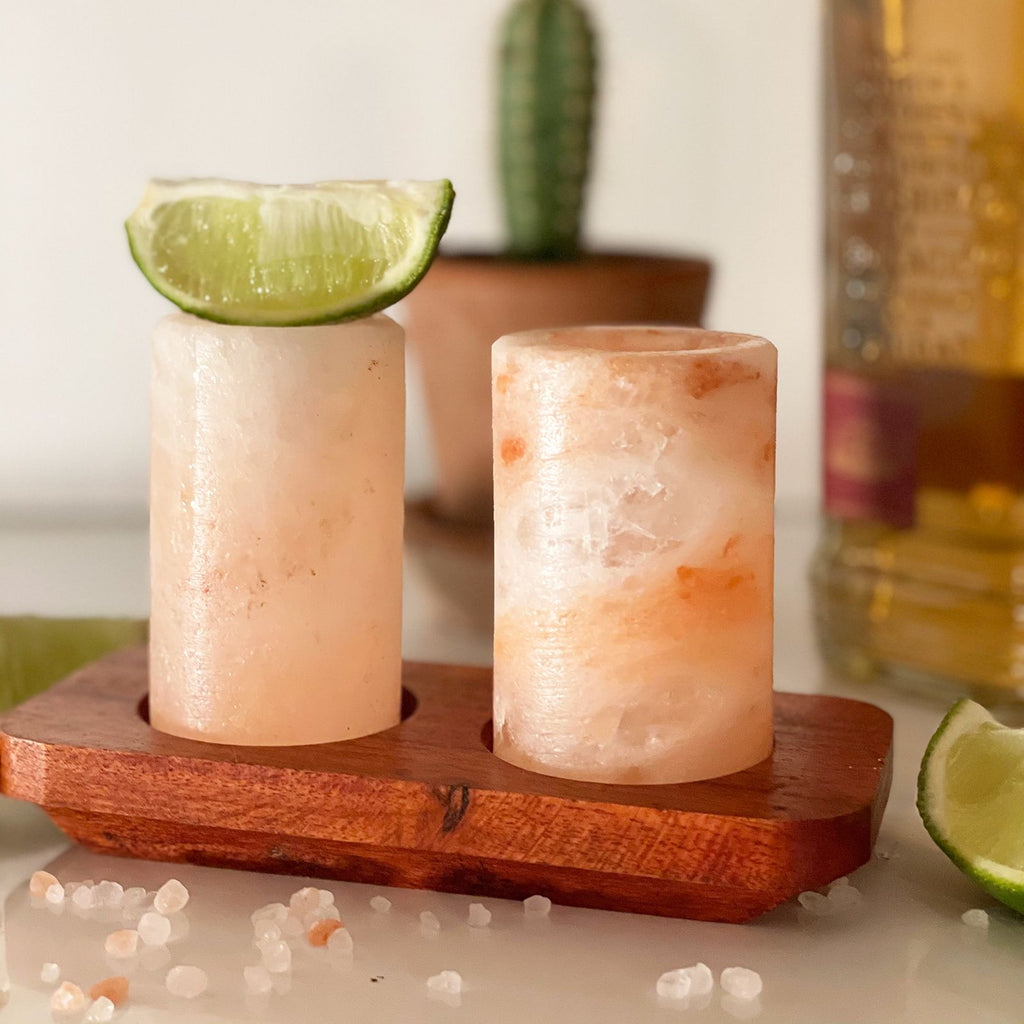 Himalayan Salt Shot Glasses & Wood Tray - Set of 2 – view 5