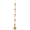 Brass Flower of Life Wind Chime with Rudraksha Beads, 63cm