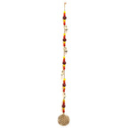 Brass Flower of Life Wind Chime with Rudraksha Beads, 63cm