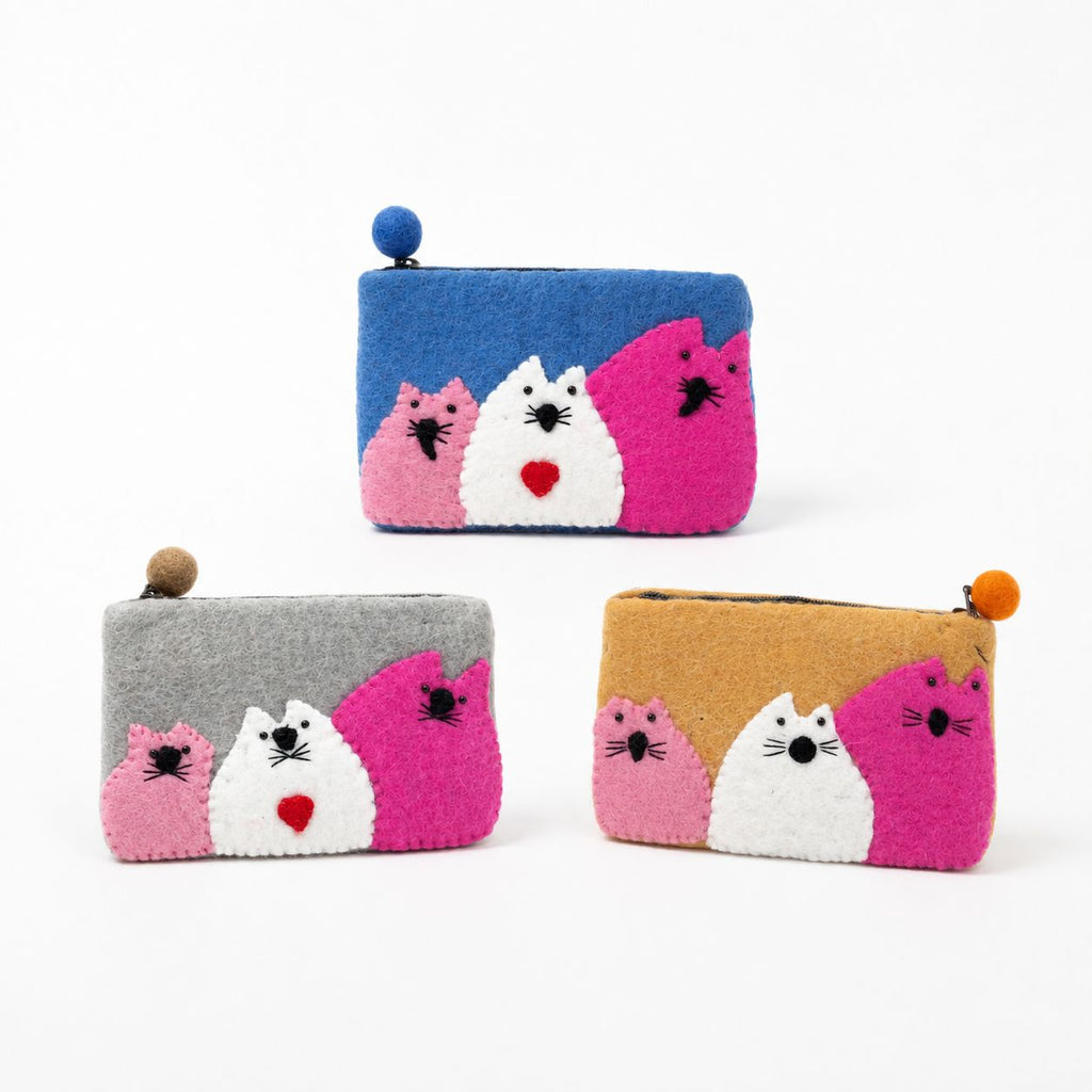 Felt Zipper Pouches Three Fat Cats Set of 3 – view 4