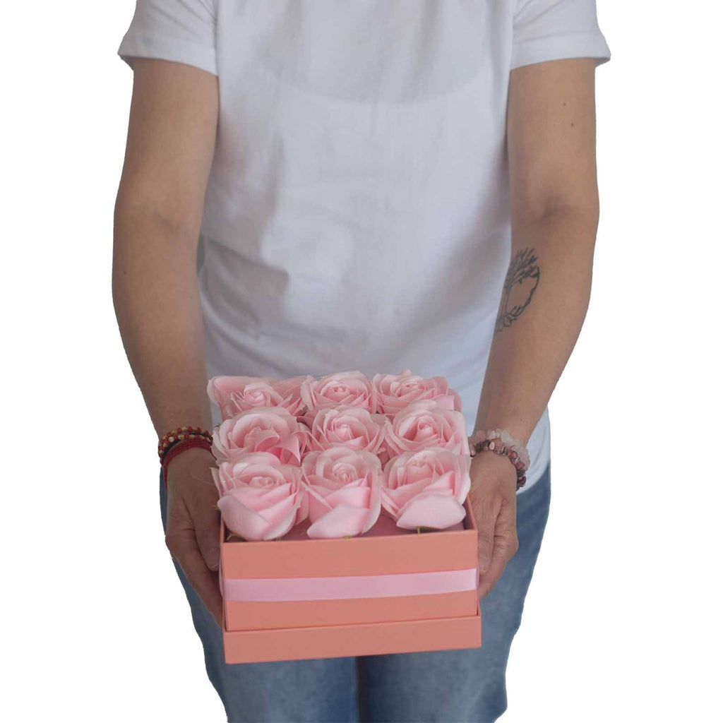 13 Pink Soap Roses Heart Gift Box – view 5