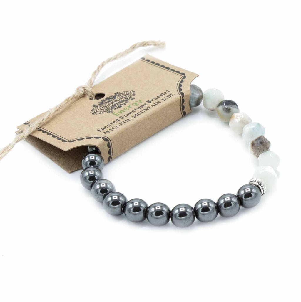 Faceted Mountain Jade Gemstone Bracelet