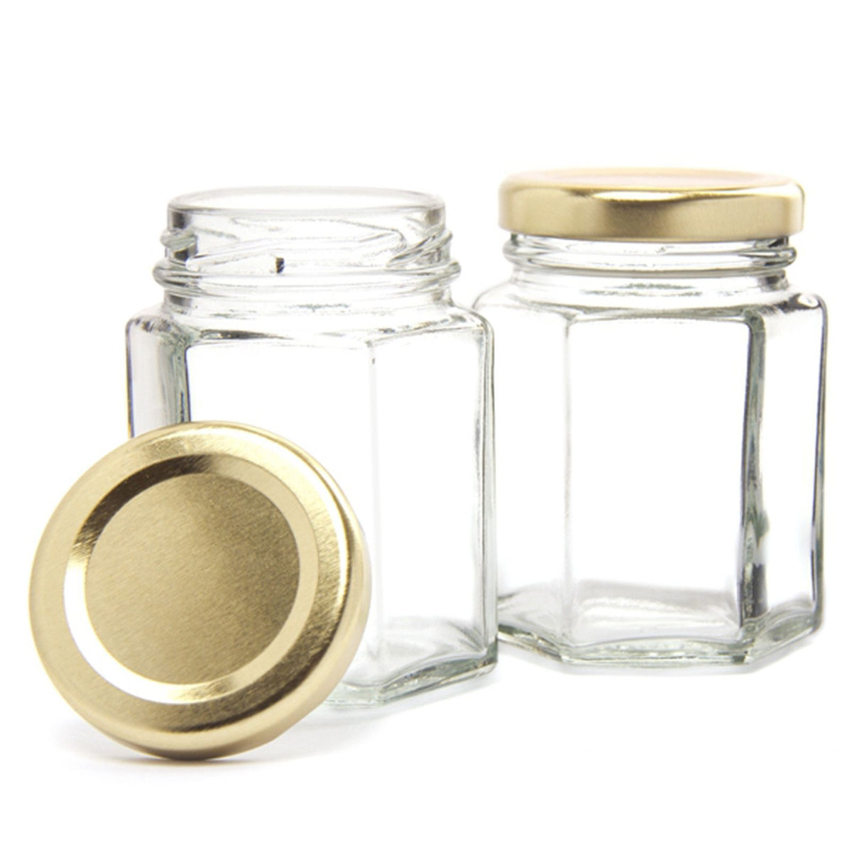 Hexagonal Glass Jam Jar with Lid