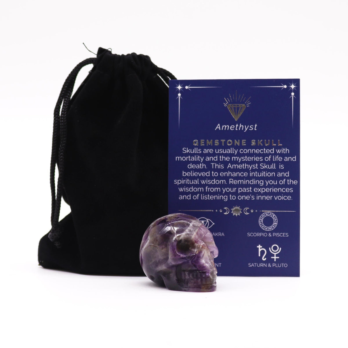 Small Amethyst Crystal Skull Figure 4cm
