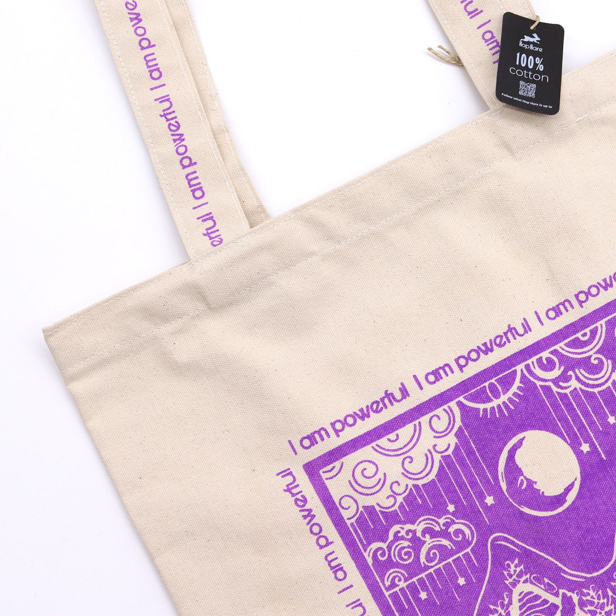 Hop Hare Cotton Canvas Tote Bag - I am Powerful – view 2