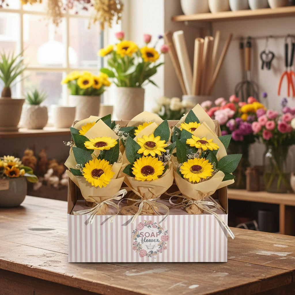 Two Sunflower Soap Flower Bouquet – view 2
