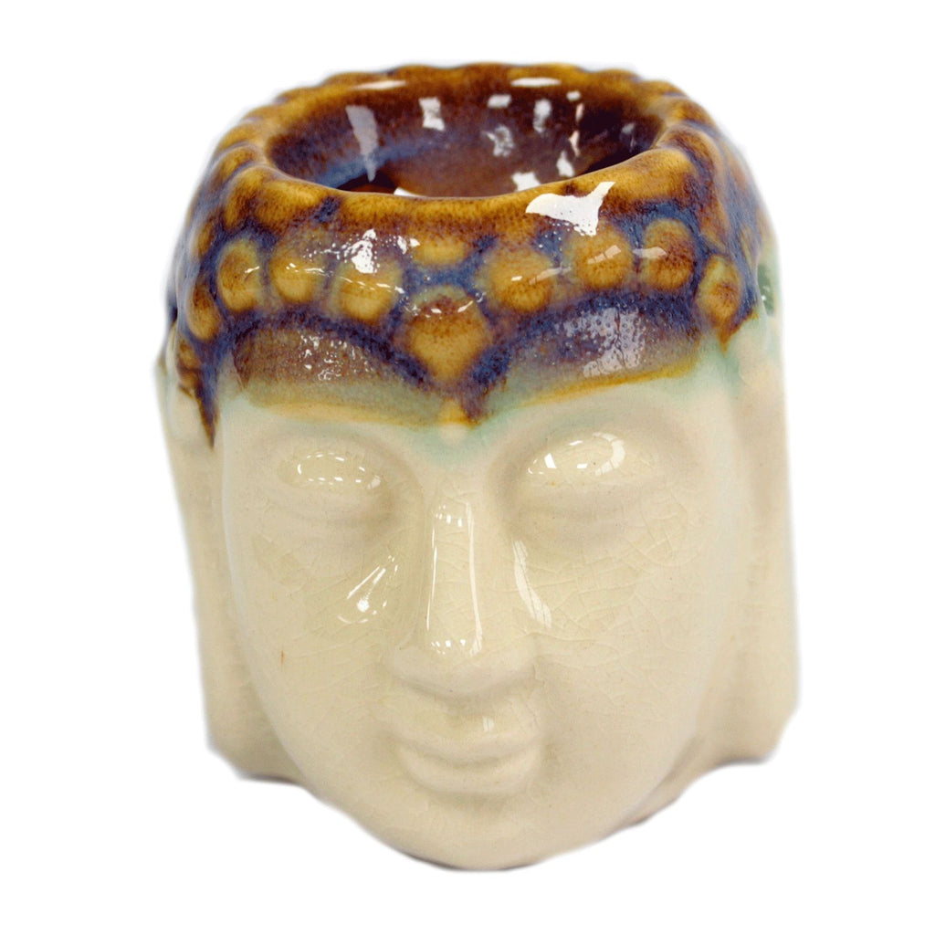 Classic Buddha Ceramic Oil Burner - Ivory & Mint – view 3