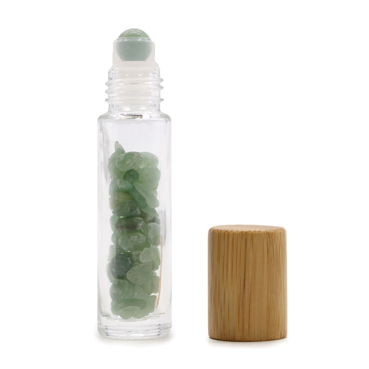 Aventurine Roller Bottle with Wooden Cap, 5ml, 8.8cm