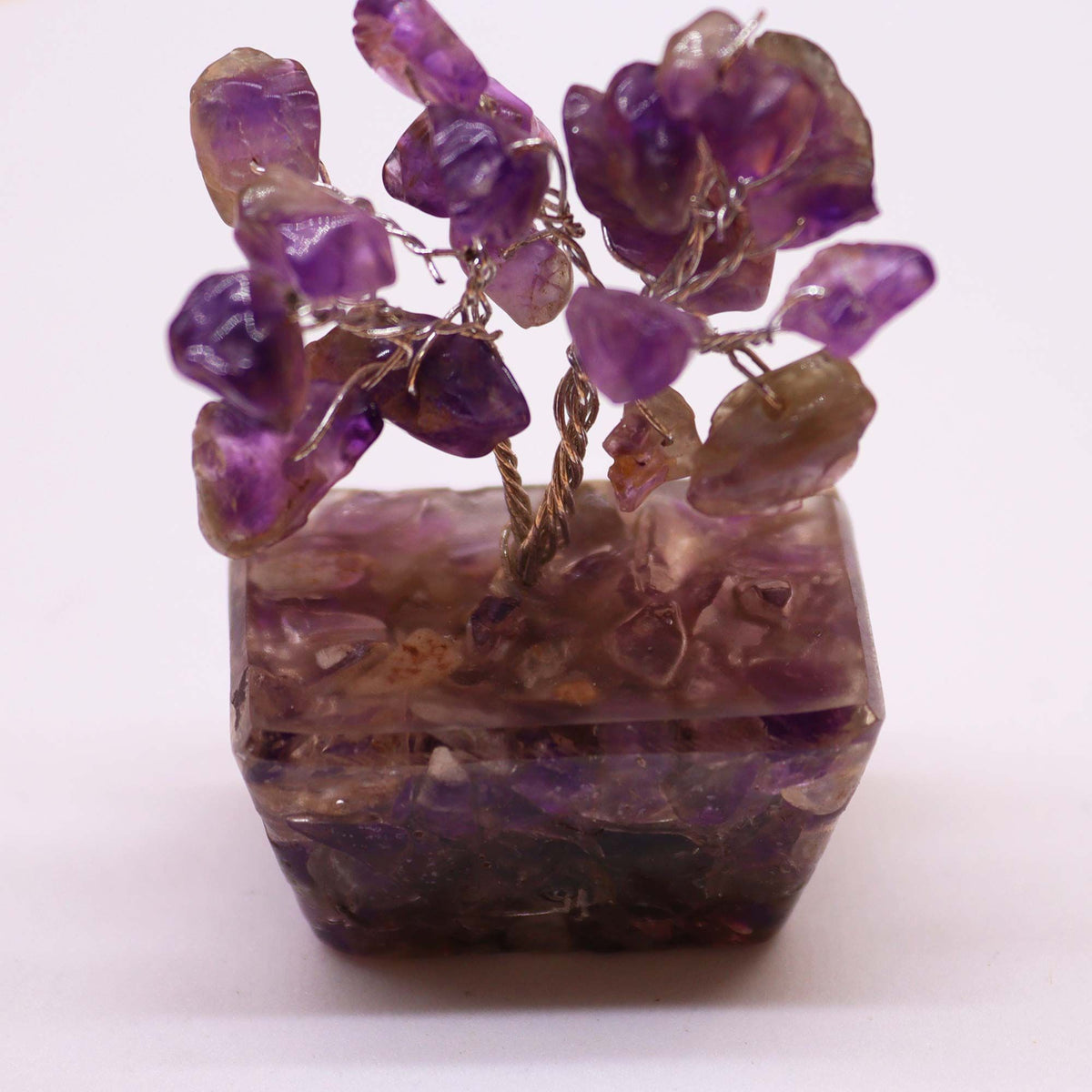 Mini Gemstone Tree on Orgonite Base, Amethyst – view 2
