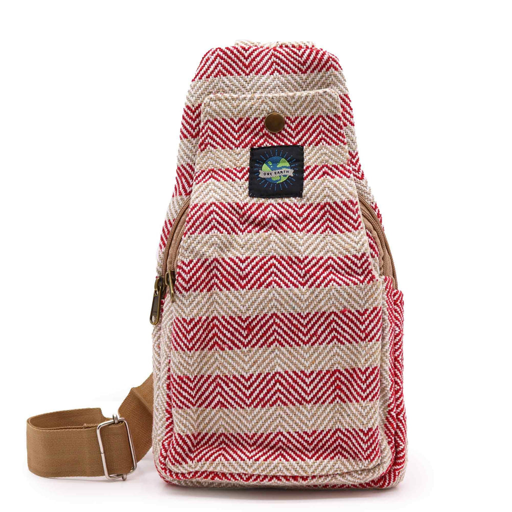 Tan & Pink Natural Cotton Cross-Body Bag – view 2