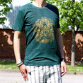 Nomad Sari Stonewashed T-Shirt - Hamsa - Green - Medium
