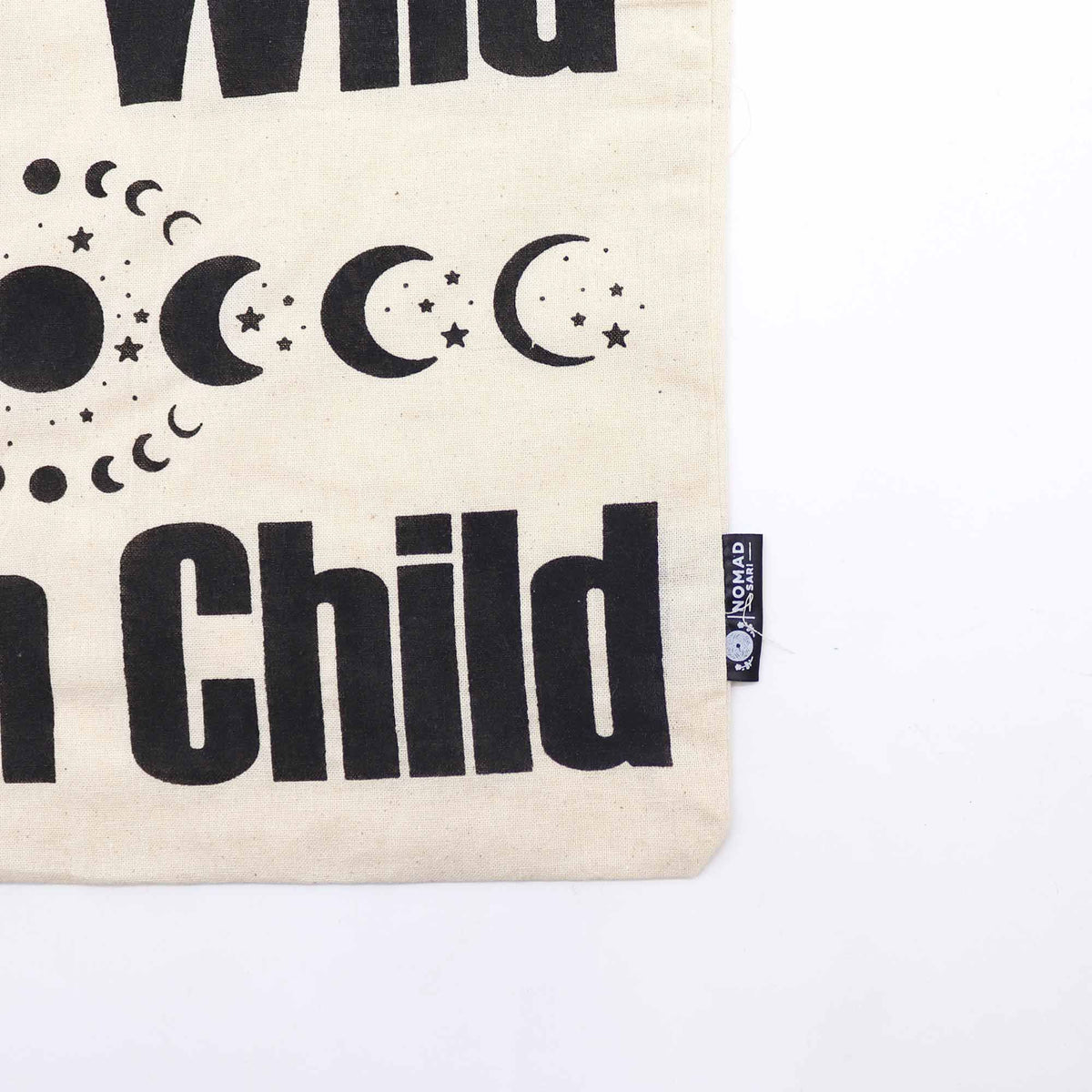 Nomad Sari Tote Bag - Stay Wild Moon Child - Natural Cotton – view 3