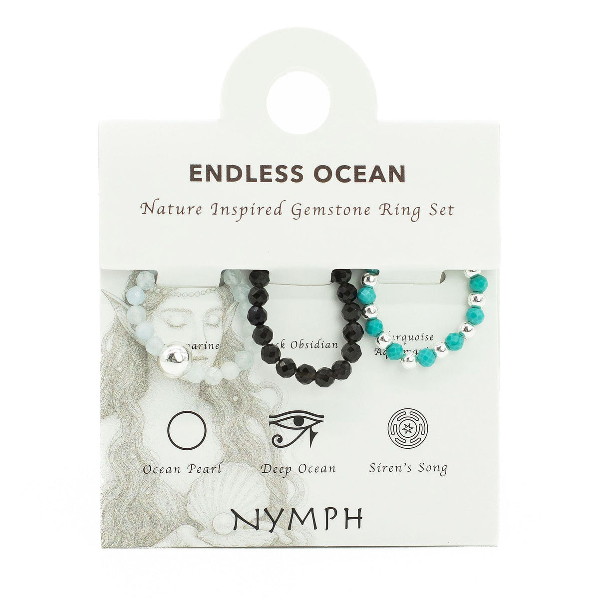Nymph Gemstone Ring Set - Endless Ocean Aquamarine & Turquoise – view 8