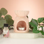 Ceramic Sunflower Oil Burner - Pastel Pink – view 2
