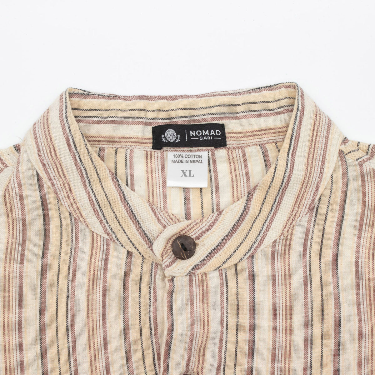 Nomad Sari Grandad Shirt - Brown Beige - XL – view 8